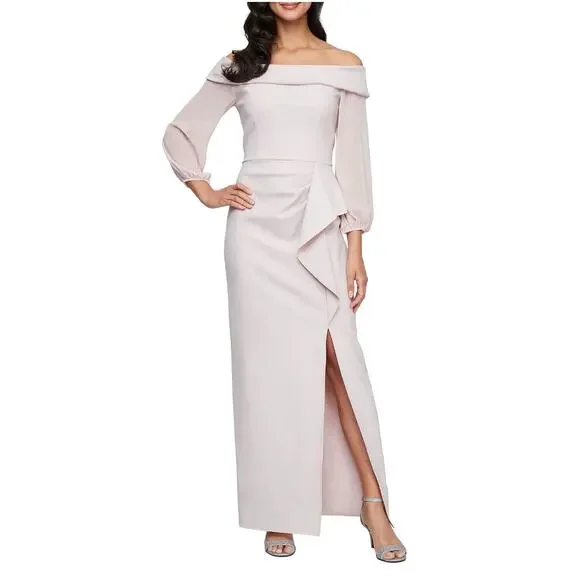 green emerald velvet dress Alex Evenings Women's Cold-Shoulder Embellished Gown - Wine main image 0